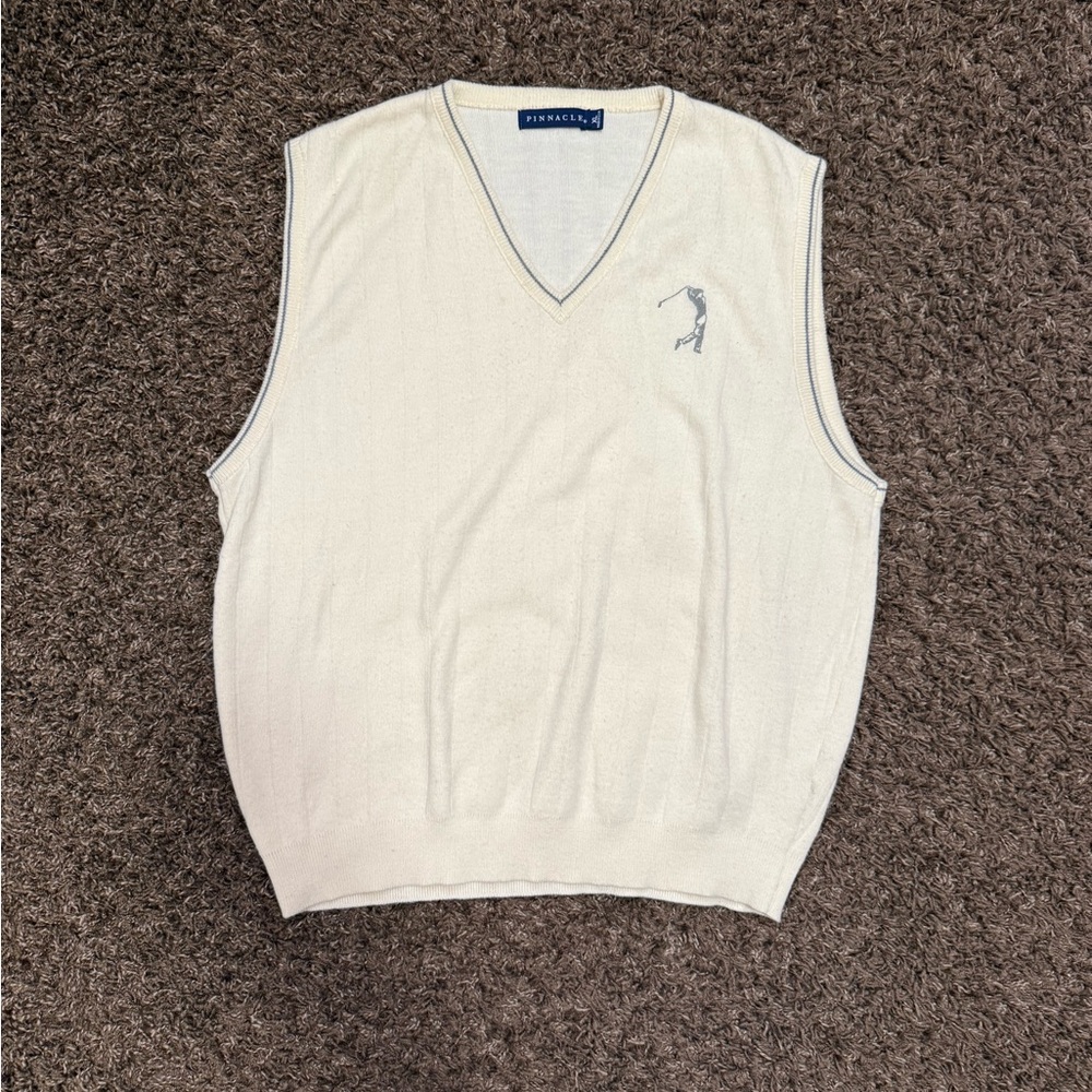 PGA Tour Cream V-Neck Sweater Vest